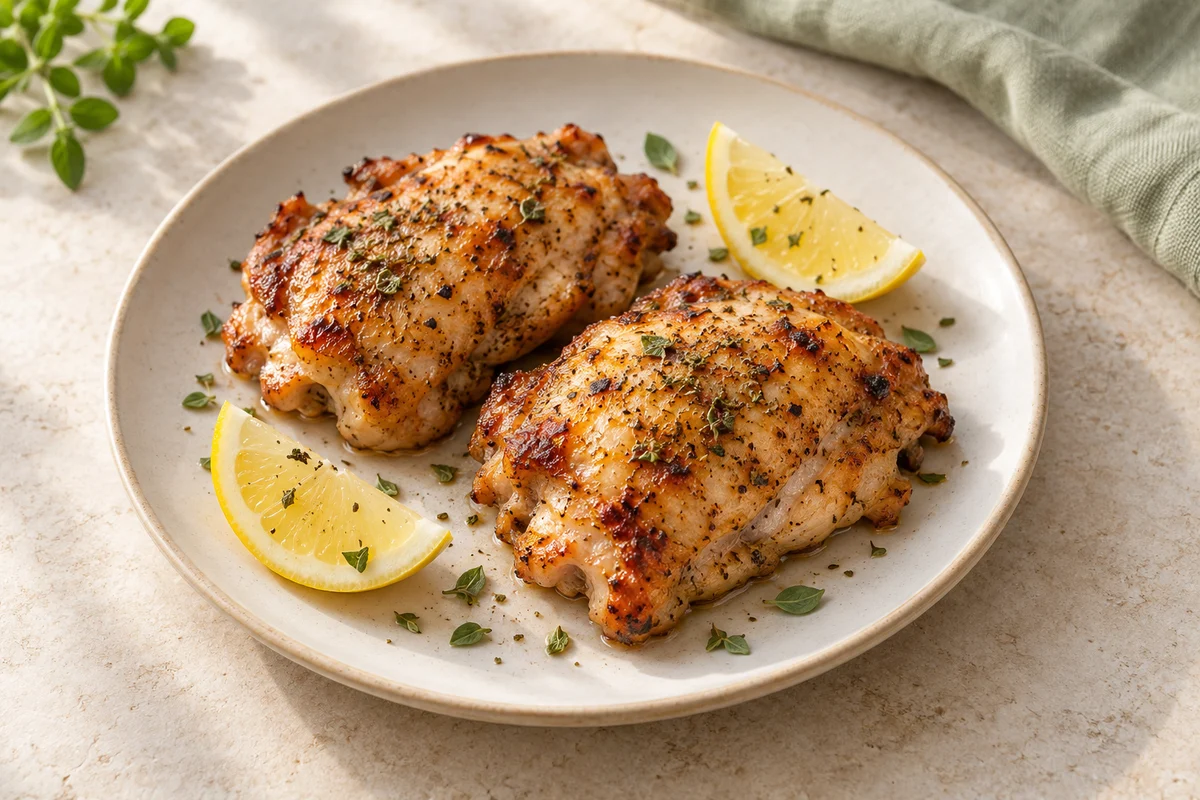 Imagen ilustrativa de pollo al limón y orégano